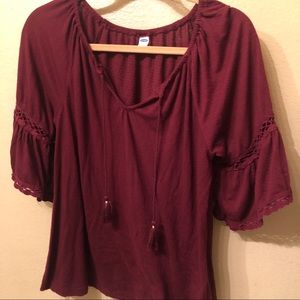 Burgundy Bohemian Top